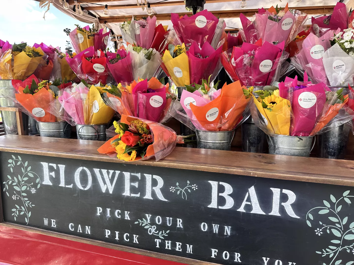 HCA Florida Healthcare hospitals hosted a flower bar for guests of the City of North Port's 65th birthday event.