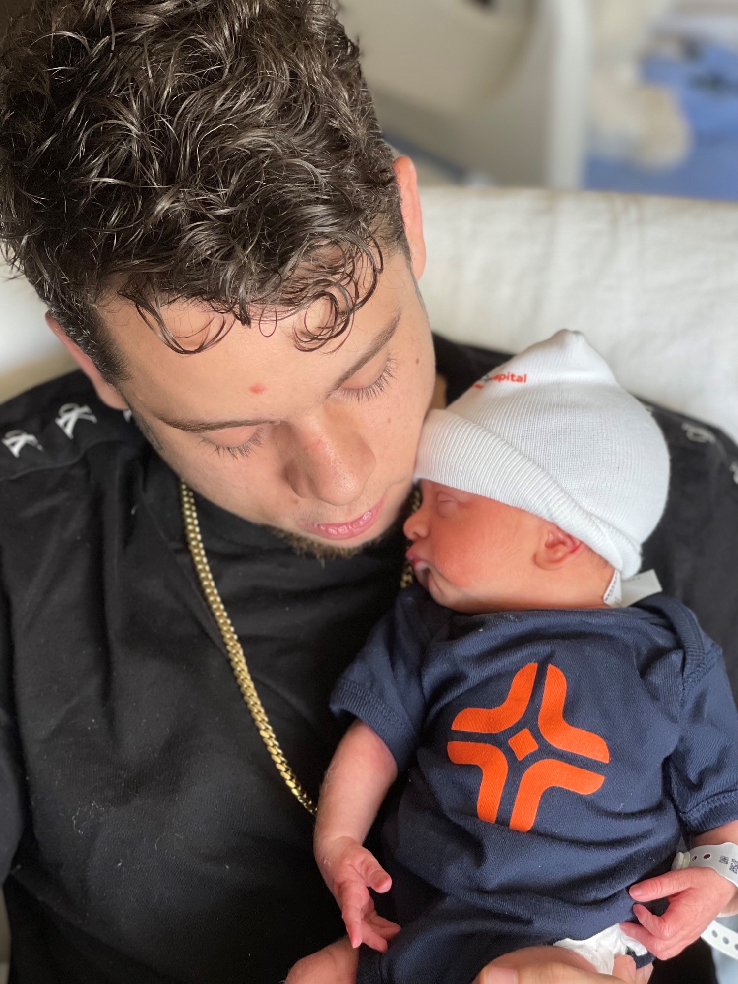 Proud dad Marcelo Salva with his newborn son, Sebastian Floyd, born on Father’s Day at HCA Florida Northwest Hospital.