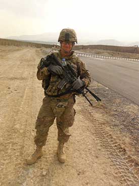 Stan Toronto wearing his military gear in Afghanistan.