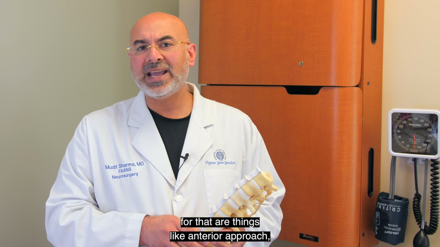 Dr. Mudit Sharma discussing minimally-invasive treatment solutions of the spinal canal.