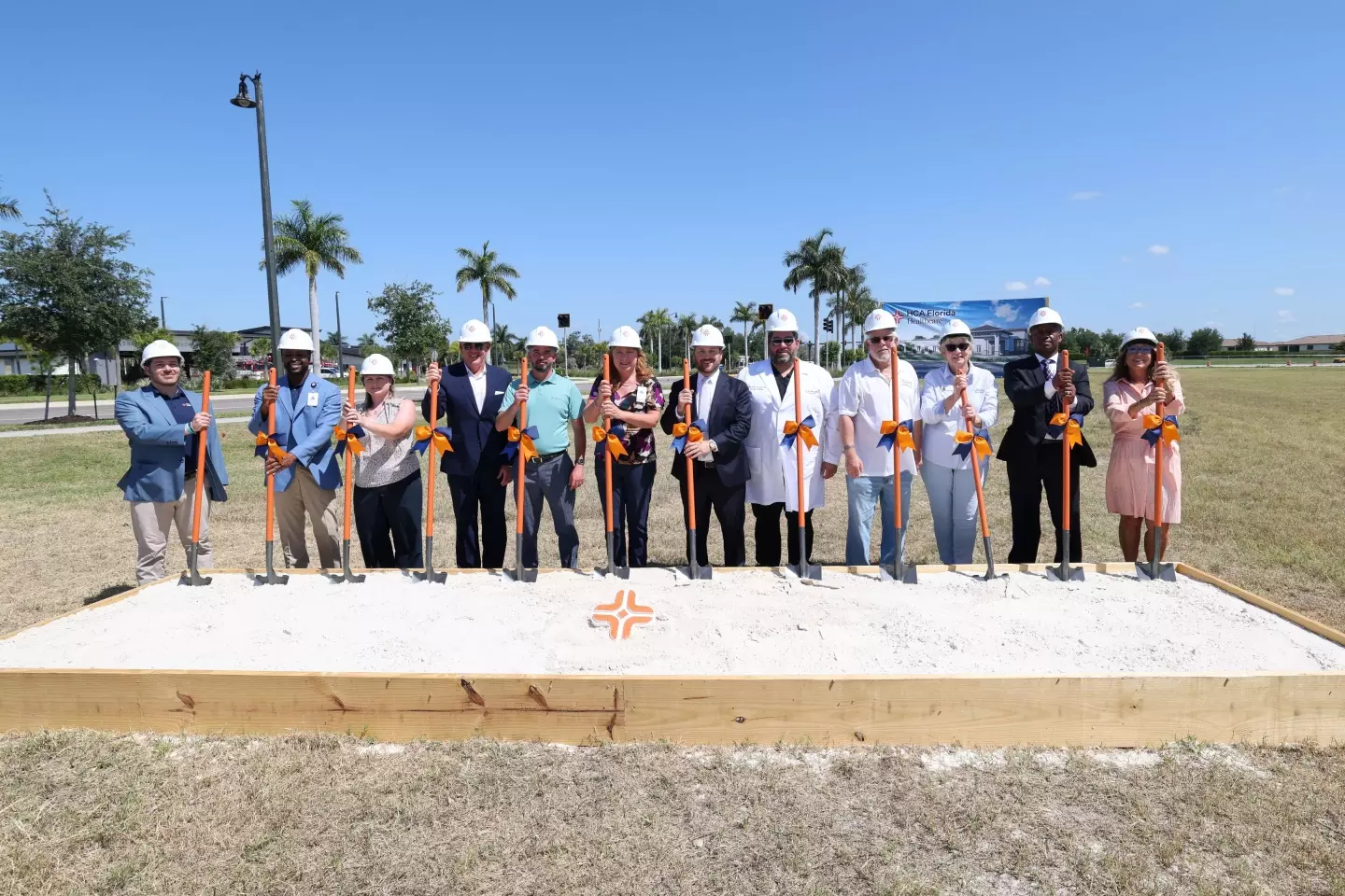 HCA Florida Englewood Hospital officials break ground for a new free standing Emergency center in the Wellen park residential community.