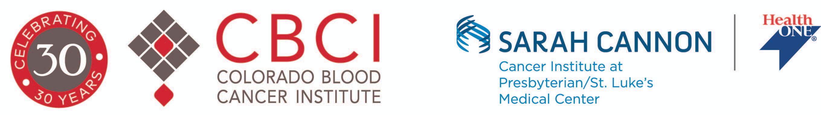 logo for Colorado Blood Cancer Institute and logo for Sarah Cannon Cancer Institute at Presbyterian/St. Luke's Medical Center