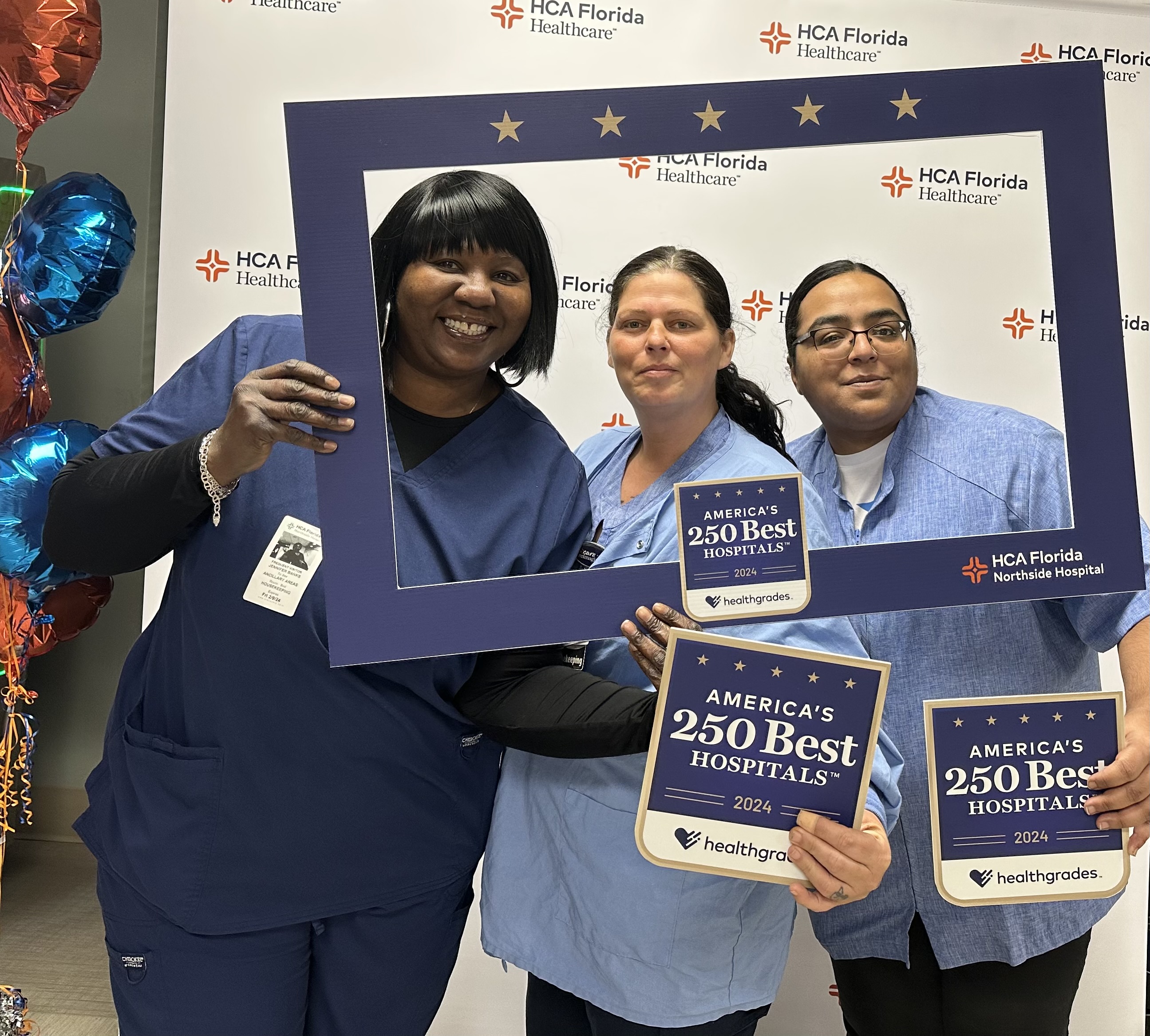 HCA Florida Northside Hospital caregivers celebrating 250 Best Hospital honor