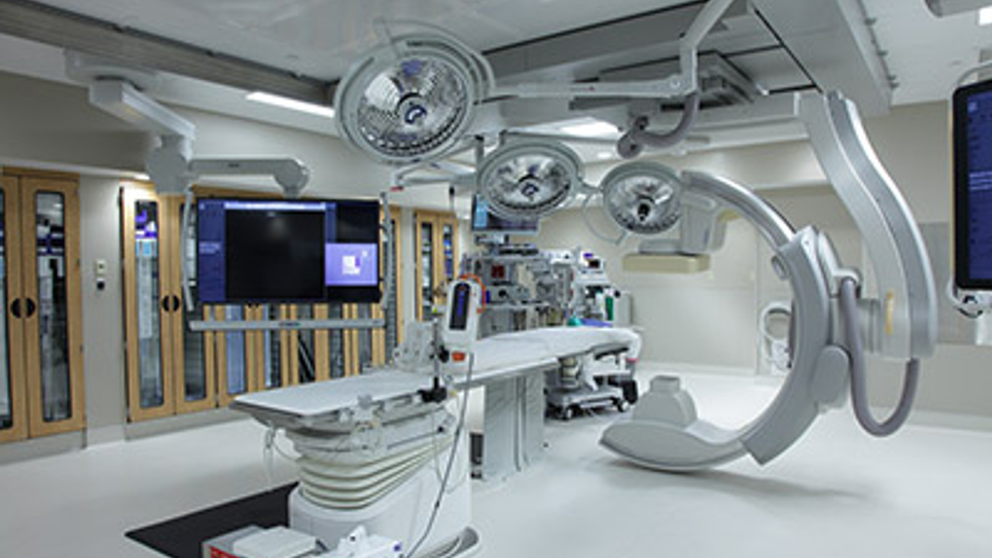 Operating room with TAVR equipment