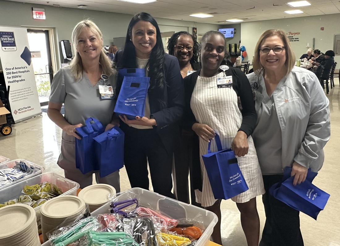 HCA Florida Northside Hospital caregivers packed heart healthy snacks and activity calendars for families to use during Heart Month.