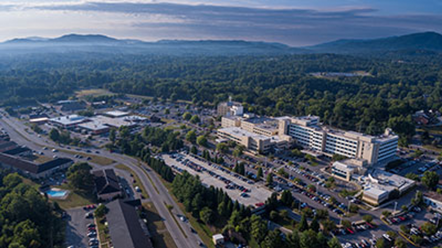 An aerial view of LewisGale Medical Center