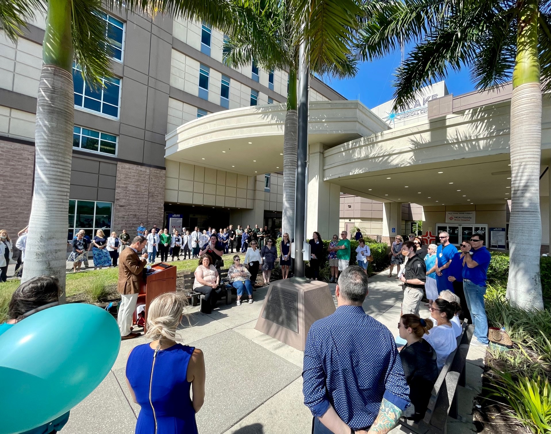 HCA Florida Blake Hospital Donate Life Month flagraising and