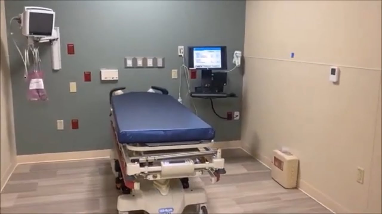 A hospital bed in the expanded area of the Twin Cities Hospital Emergency Room.