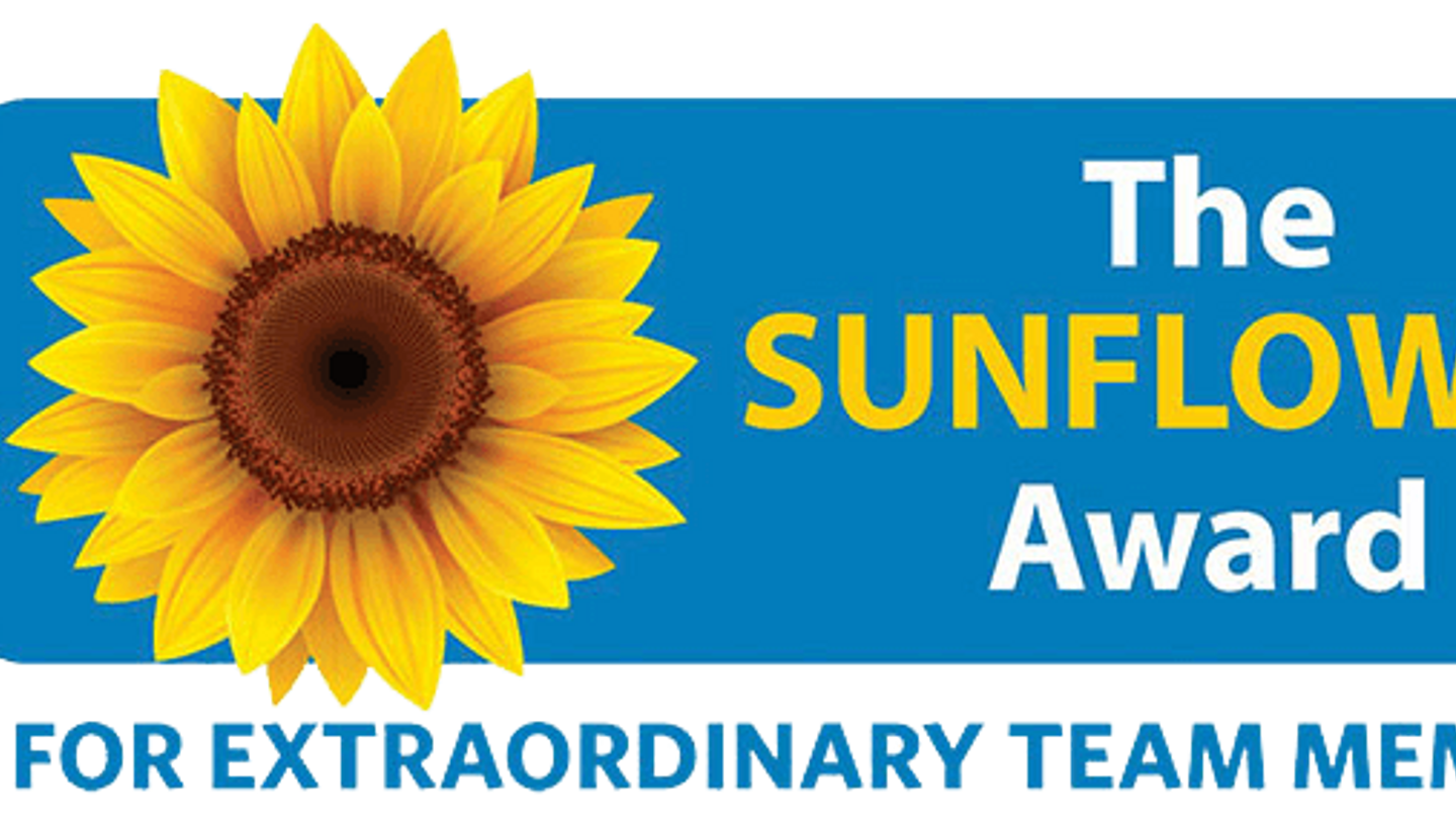 The sunflower award for extraordinary team members
