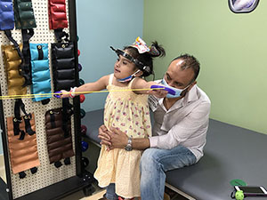 Anabela Salas, 8, becomes the first patient to receive halo-gravity traction treatment at Methodist Children’s Hospital.