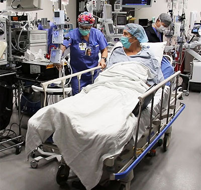 Chip Richie is wheeled into the operating room for his heart transplant.