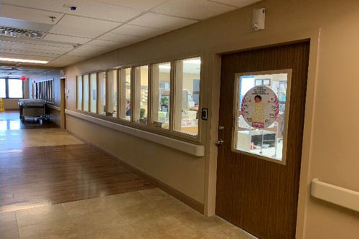 A view from the hallway of the nursery at TriStar Centennial Women's Hospital