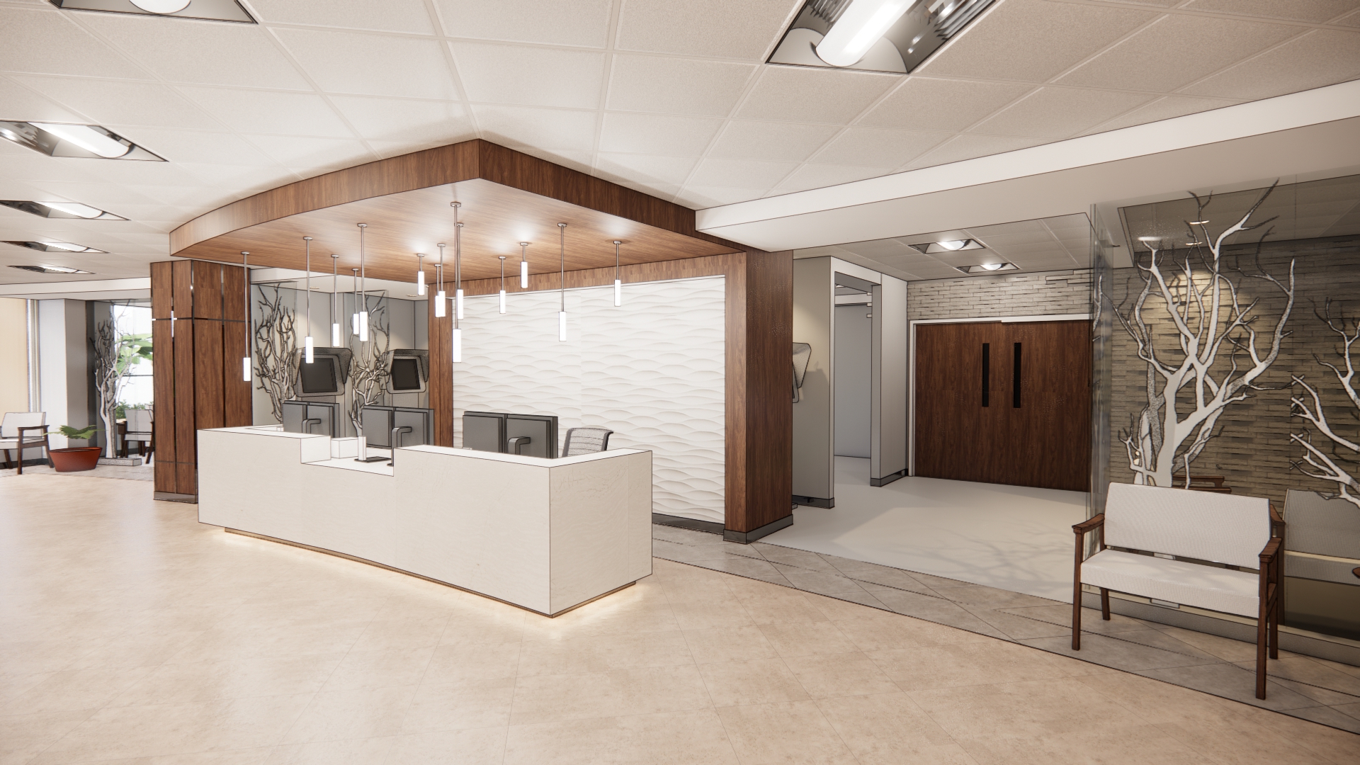 Image of new Fawcett Hospital lobby