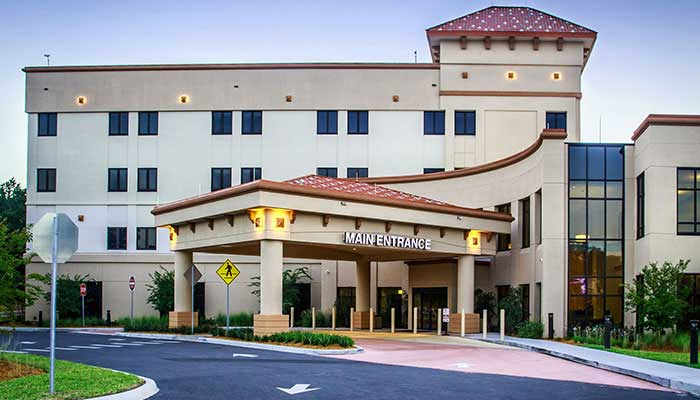 Main entrance of Orange Park Medical Center.