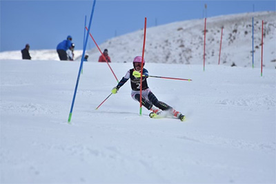 Hailey Harsch skiing.