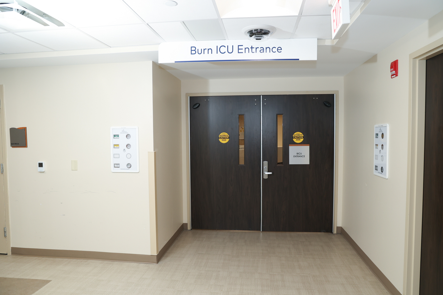 Blake Hospital Burn ICU Entrance double doors interior